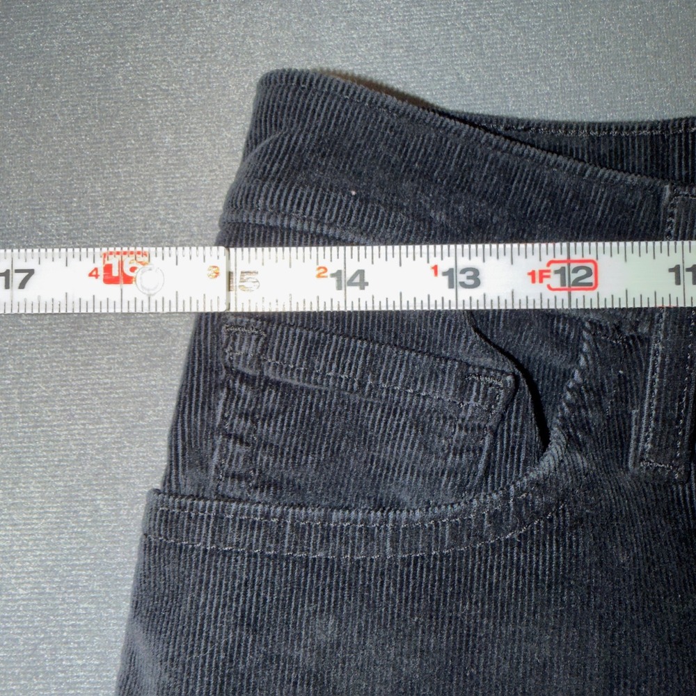 Levis 726 Flare Corduroy Pants Womens 29x32 High Rise Slim Charcoal Grey Black - Picture 5 of 12